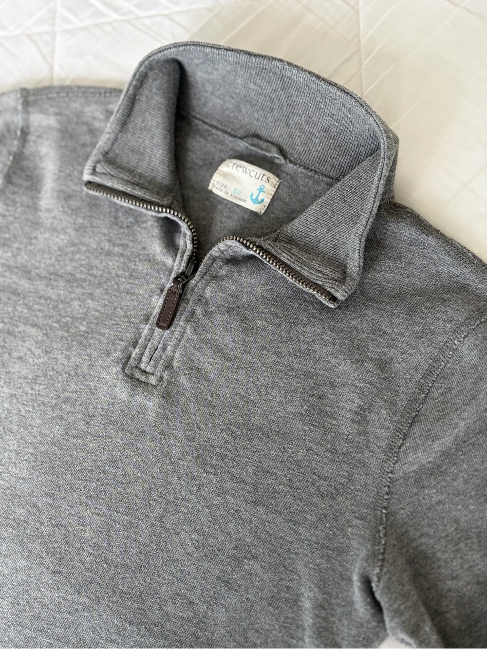 Crewcuts Boys Gray Half-Zip  Sweater 100% cotton